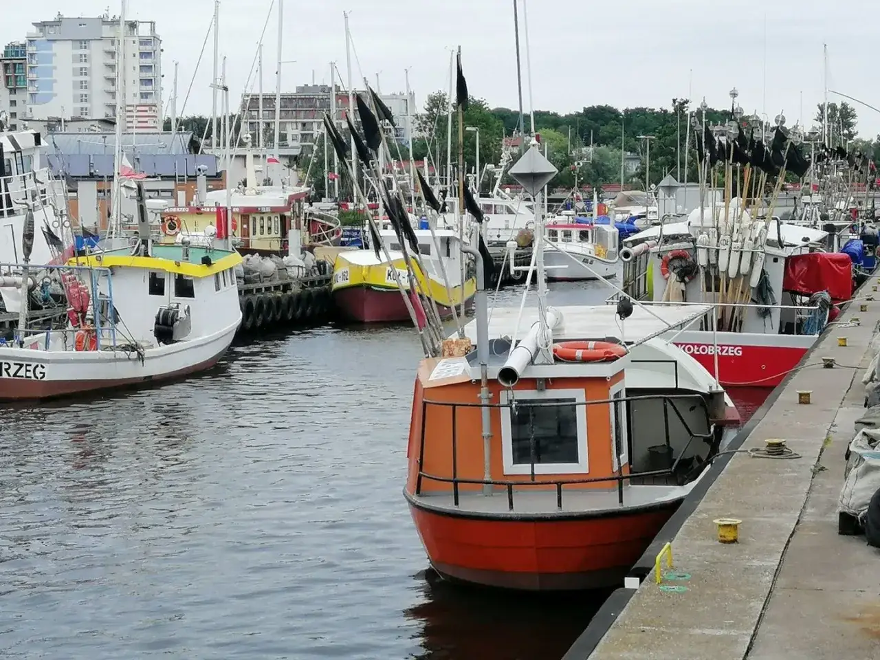 Kołobrzeg port rybacki wędzarnie