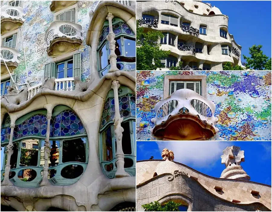 Eixample Barcelona, szerokie ulice architektura Gaudiego
