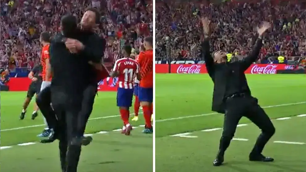 Diego Simeone celebrando con el Atl&eacute;tico de Madrid