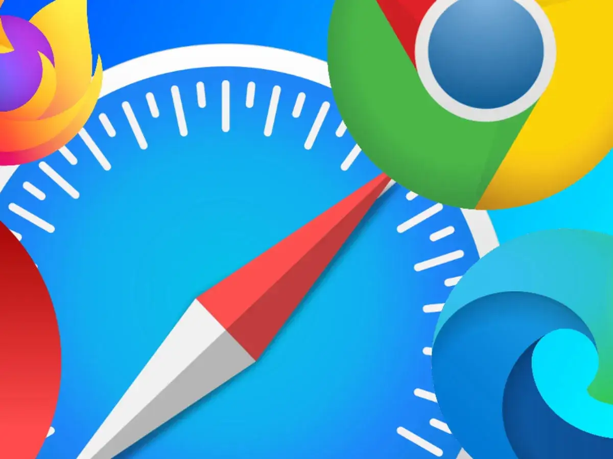 Ikony przeglądarek: Firefox, Chrome, Edge i Safari. Dowiedz się, jak zaktualizować przeglądarkę, by korzystać z najnowszych funkcji.