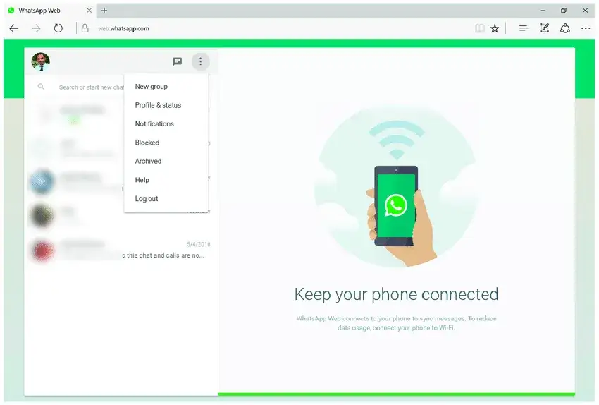 WhatsApp desktop interfejs połączenia i wysyłanie plików