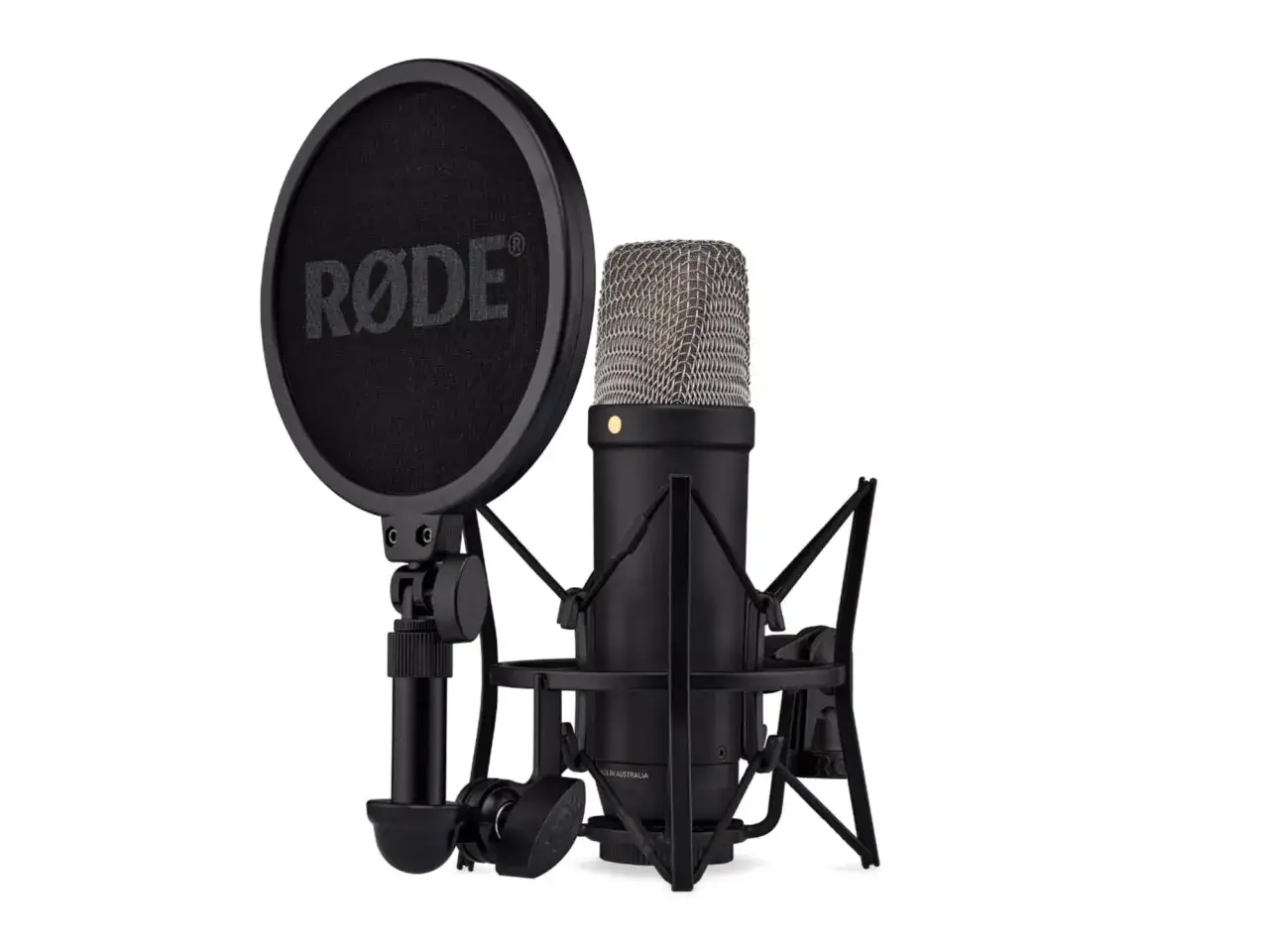 profesjonalny mikrofon studyjny w kabinie lektorskiej