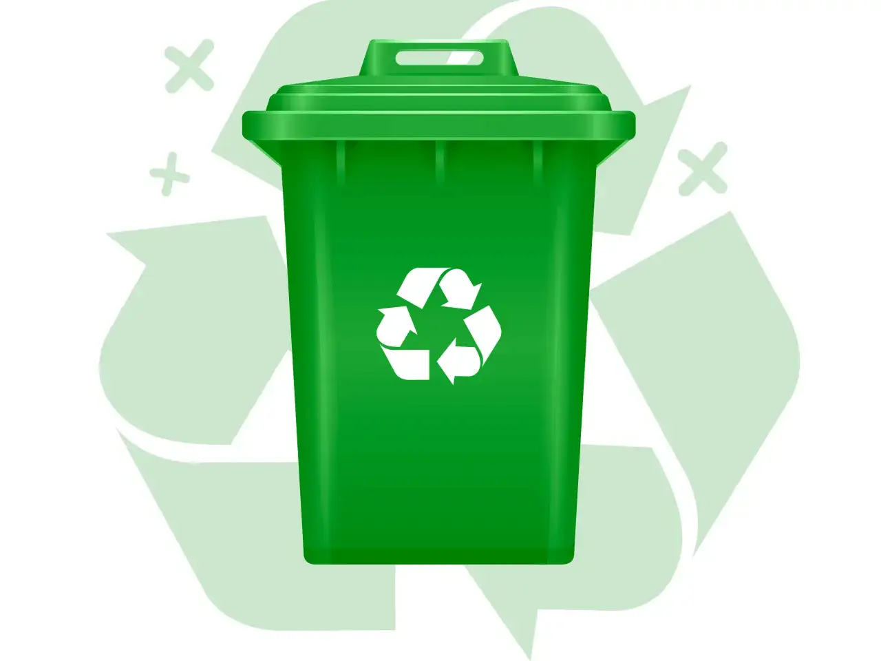 segregacja lampek choinkowych kosz na śmieci