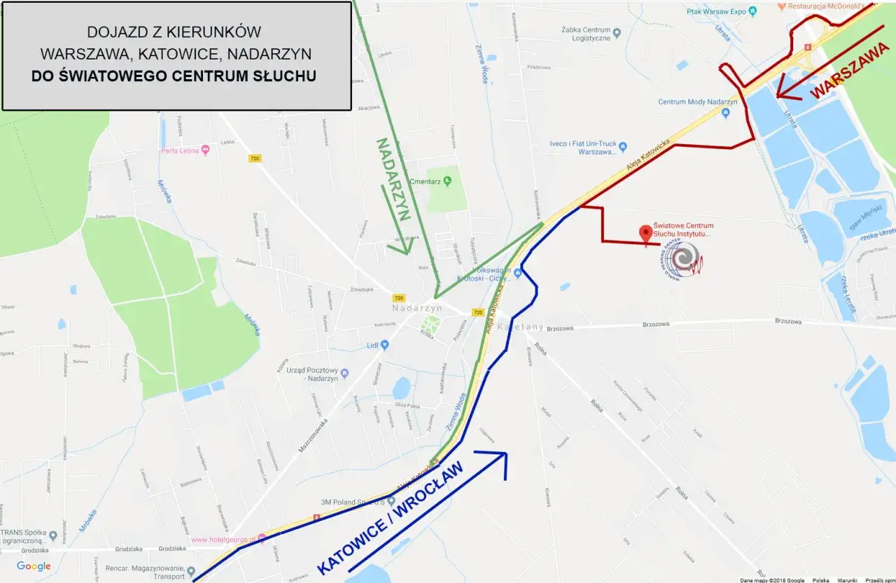 Dojazd do szpitala Anin mapa