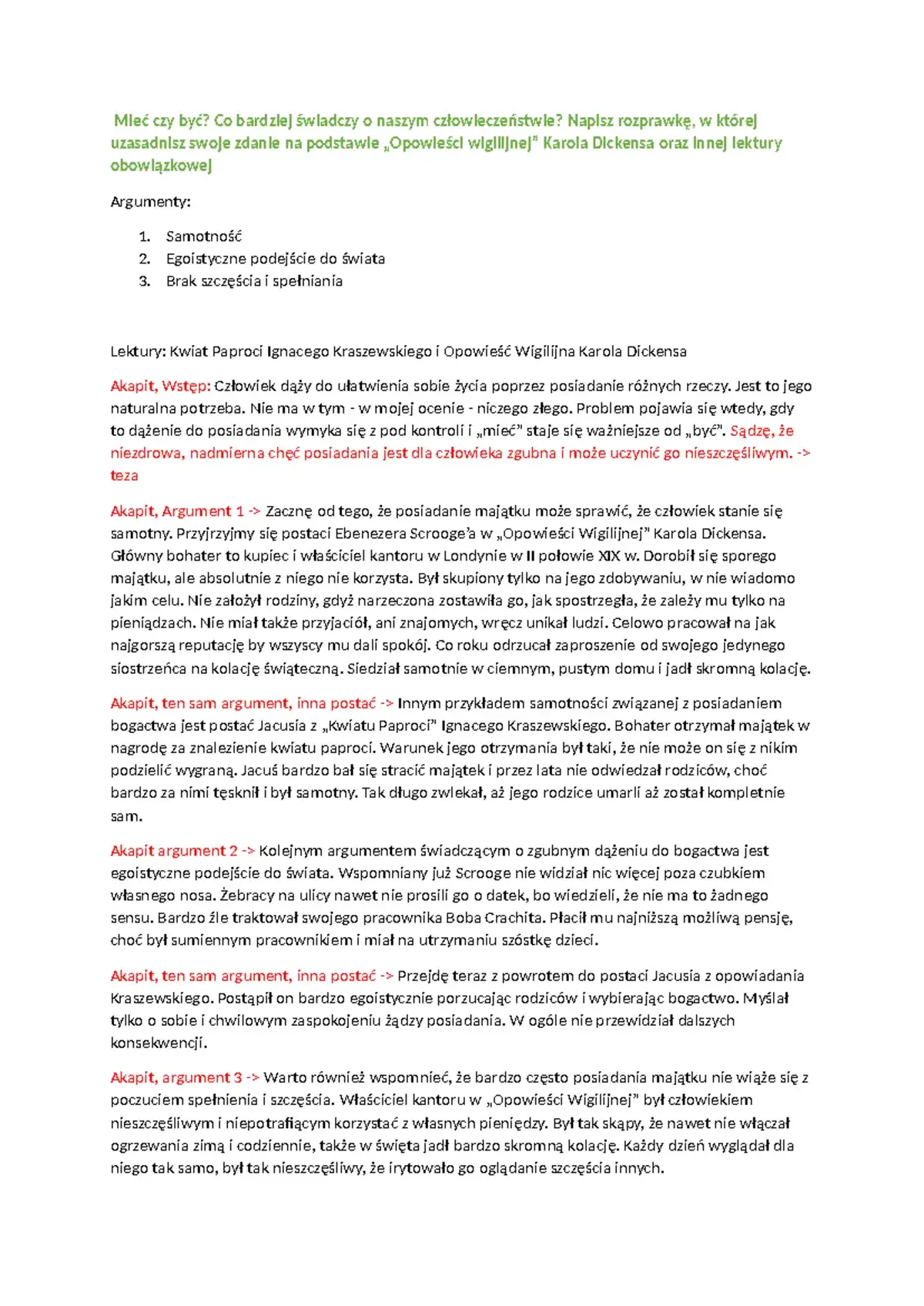 Zdjęcie Czego uczy opowieść wigilijna - moralne lekcje w rozprawce