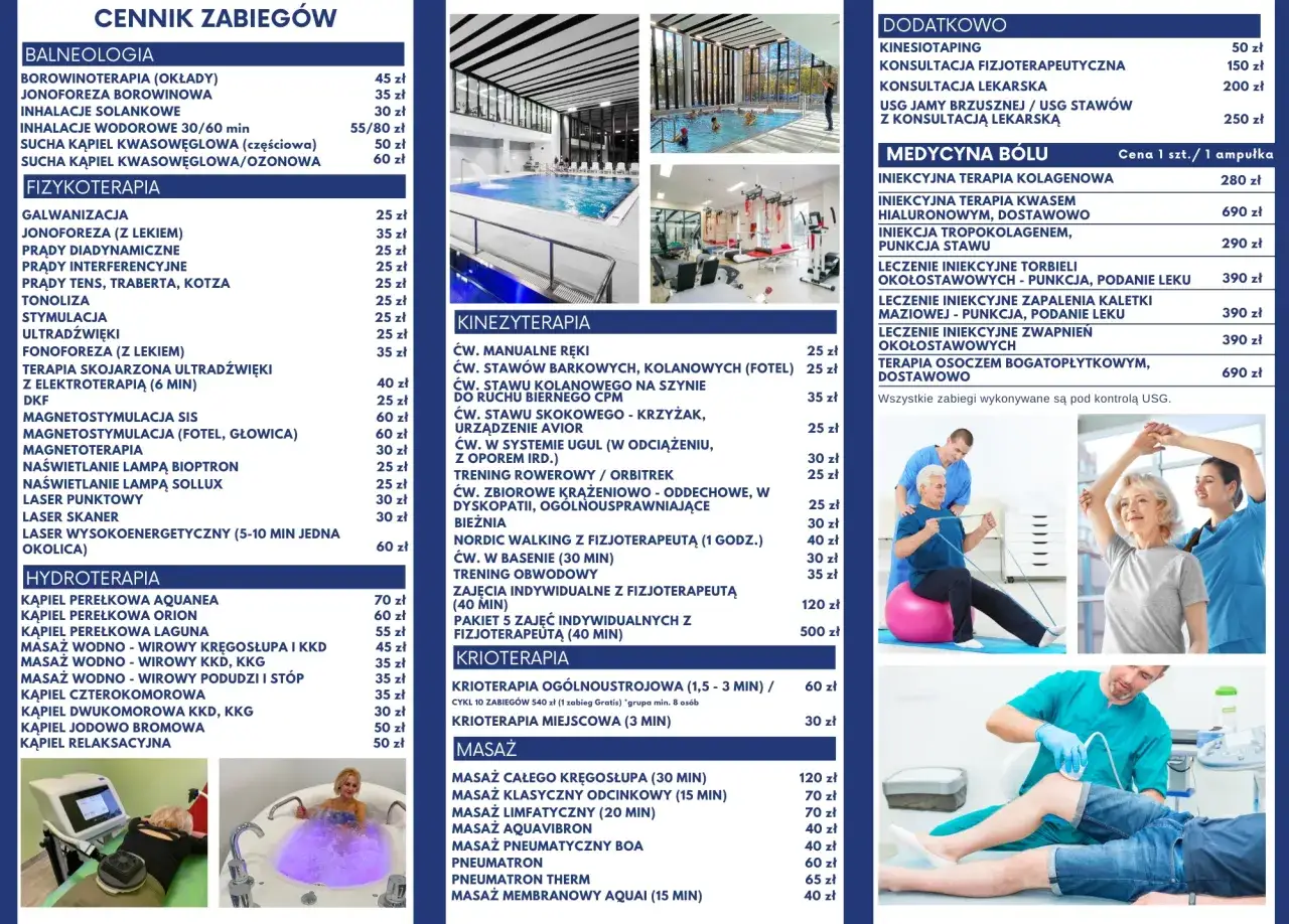 cennik rehabilitacji kolana w Polsce