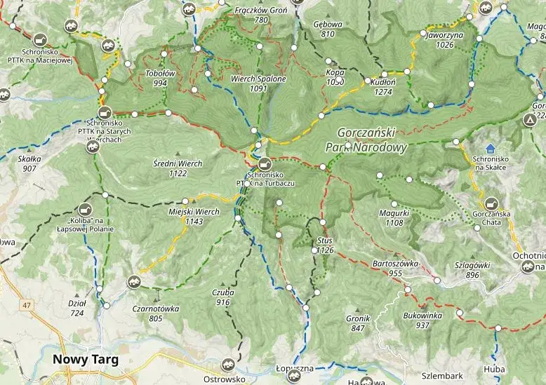 Szlaki turystyczne Gorce Turbacz