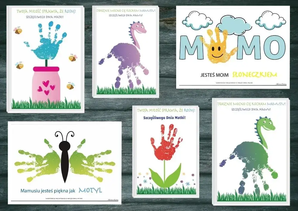 kartka dzień mamy odciski dłoni