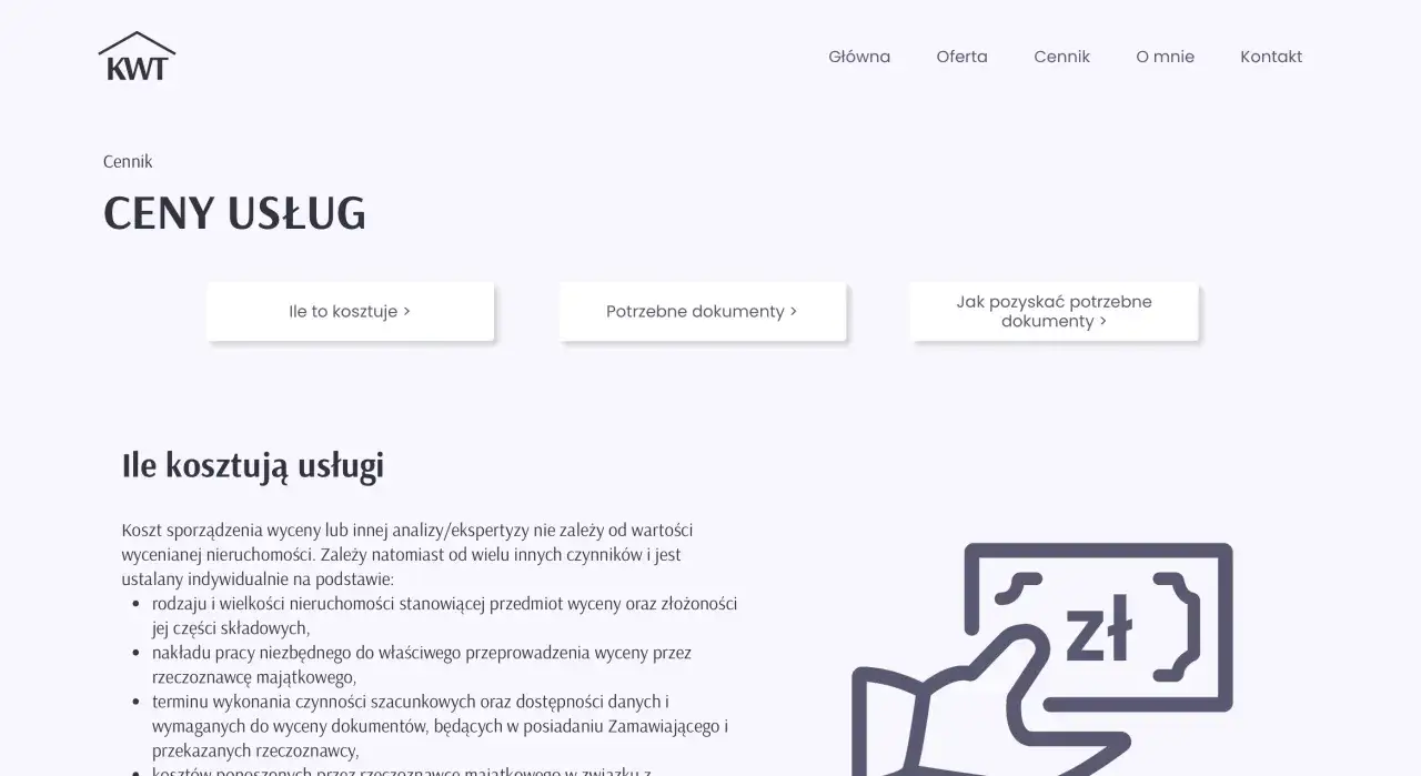 cennik rzeczoznawcy nieruchomości, koszty wyceny