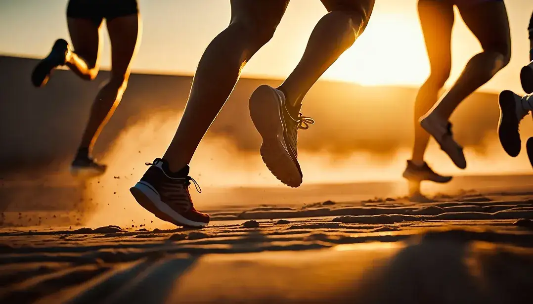 Biegacz rozciągający się, zdrowa dieta sportowca, fizjoterapia sportowa