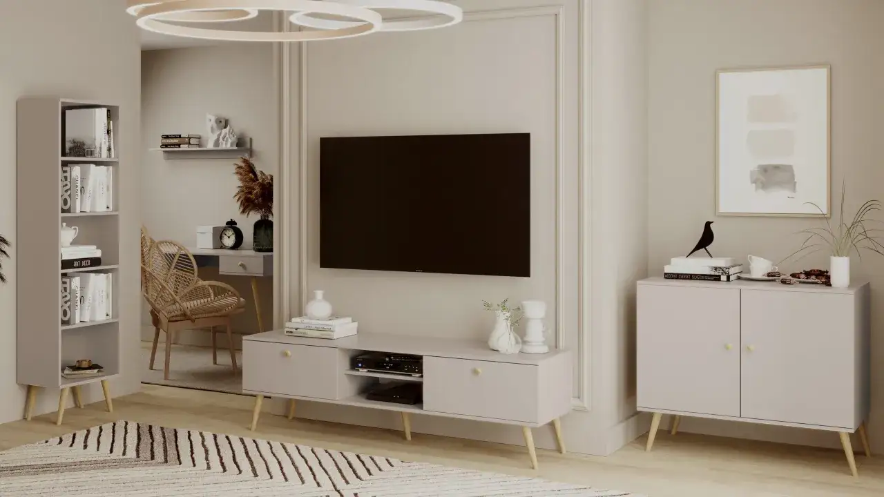 szafka RTV styl skandynawski industrialny glamour boho