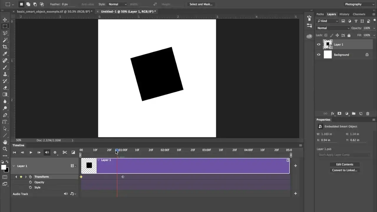 Photoshop timeline frame animation