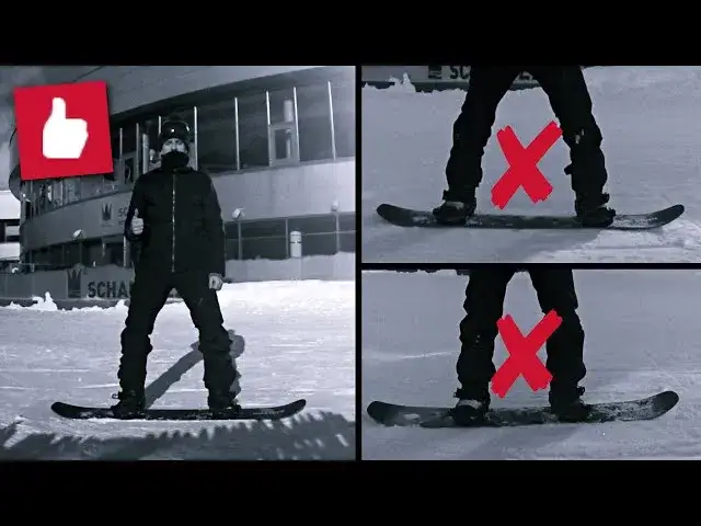 snowboardzista na stoku z dobrze ustawionymi wiązaniami