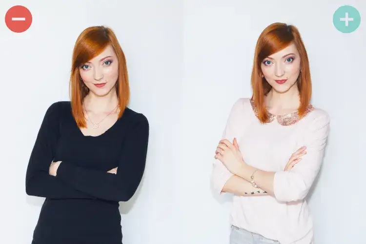 przed i po obr&oacute;bce zdjęcia biznesowego