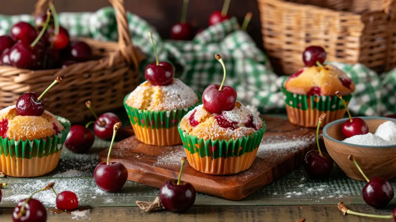 Zdjęcie Letnie smaki: Muffinki z czereśniami - idealne na piknik