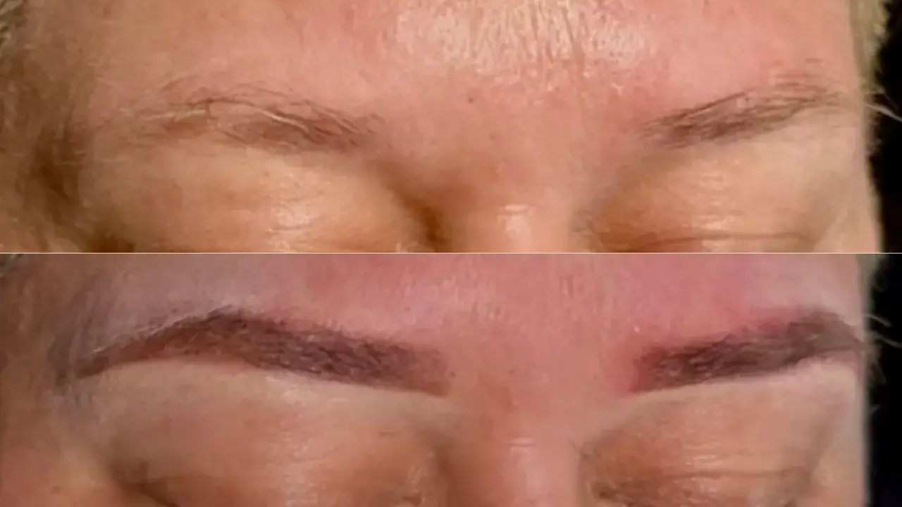 kobieta w salonie kosmetycznym henna pudrowa brwi