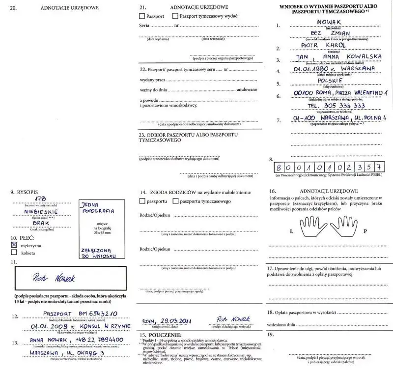 dokumenty do wniosku o paszport