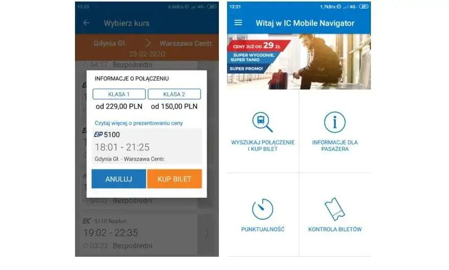 porównanie aplikacji do zakupu biletów kolejowych