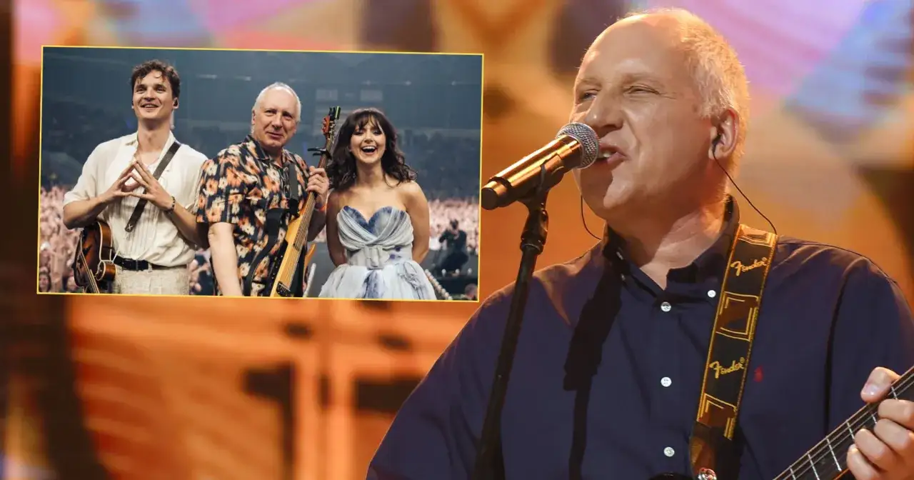 Kto śpiewa kwiat jabłoni? Na scenie zesp&oacute;ł z wokalistą i gitarzystą.
