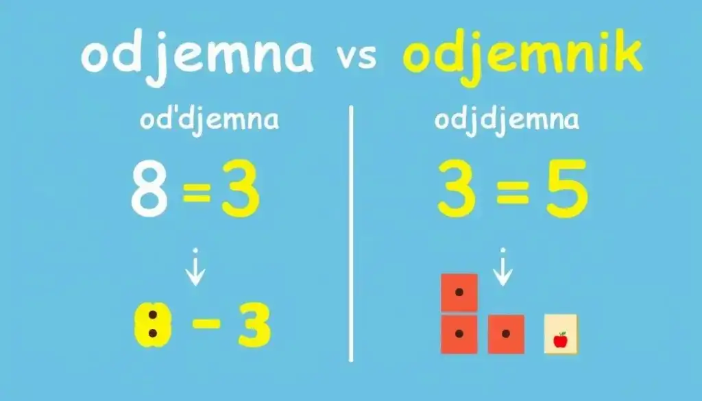 przykłady odejmowania odjemna odjemnik różnica