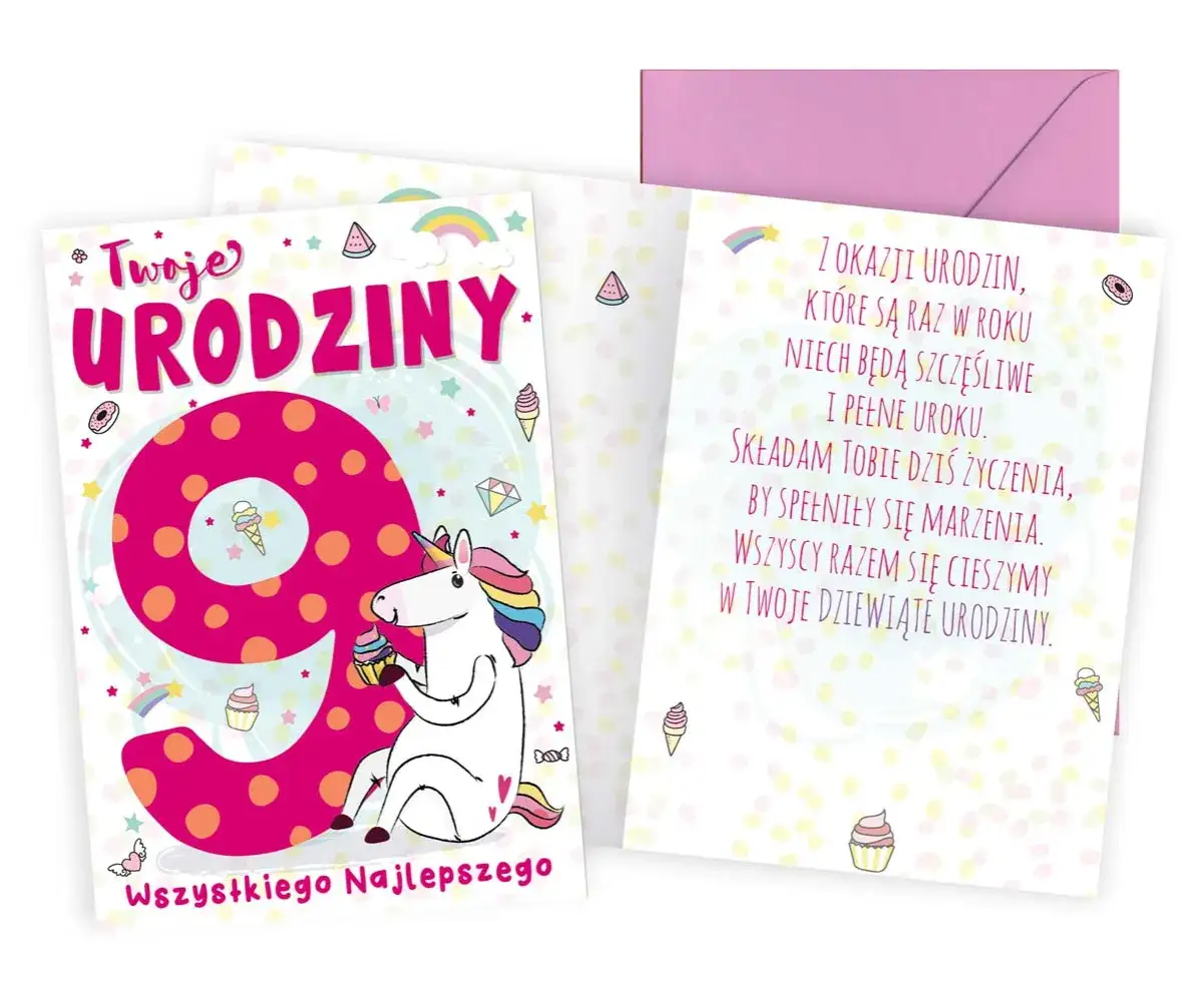 dziewczynka 9 lat urodziny jednorożce