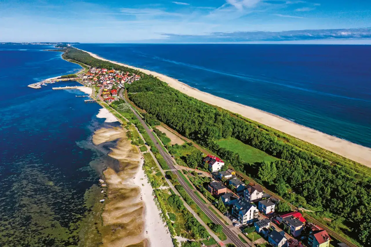 droga na półwysep helski korki widok z góry