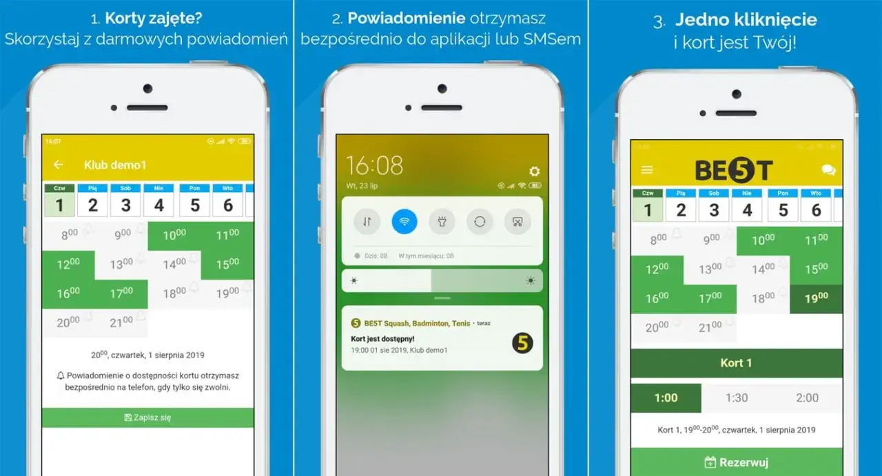 System rezerwacji kortu squash online Trzebnica