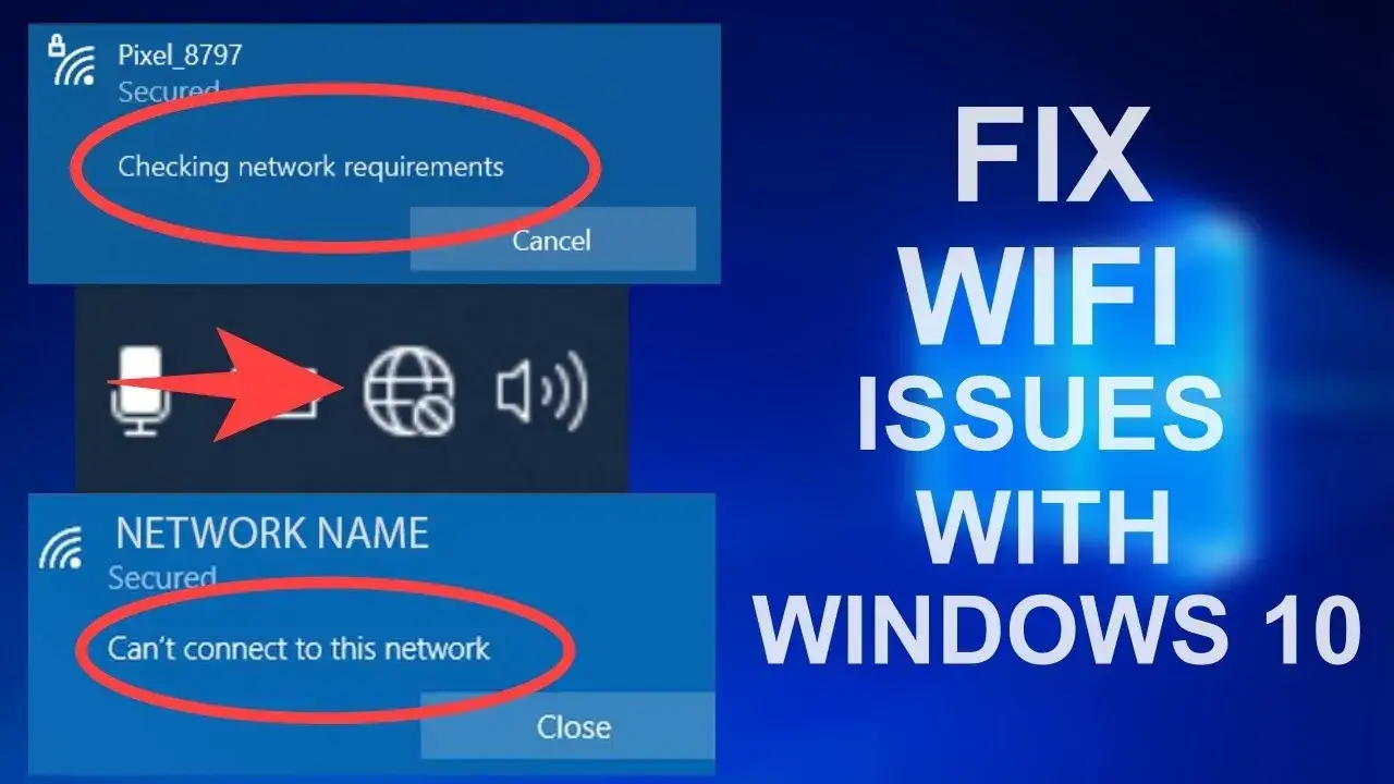 Laptop problem z Wi-Fi, ikona sieci, troubleshooting