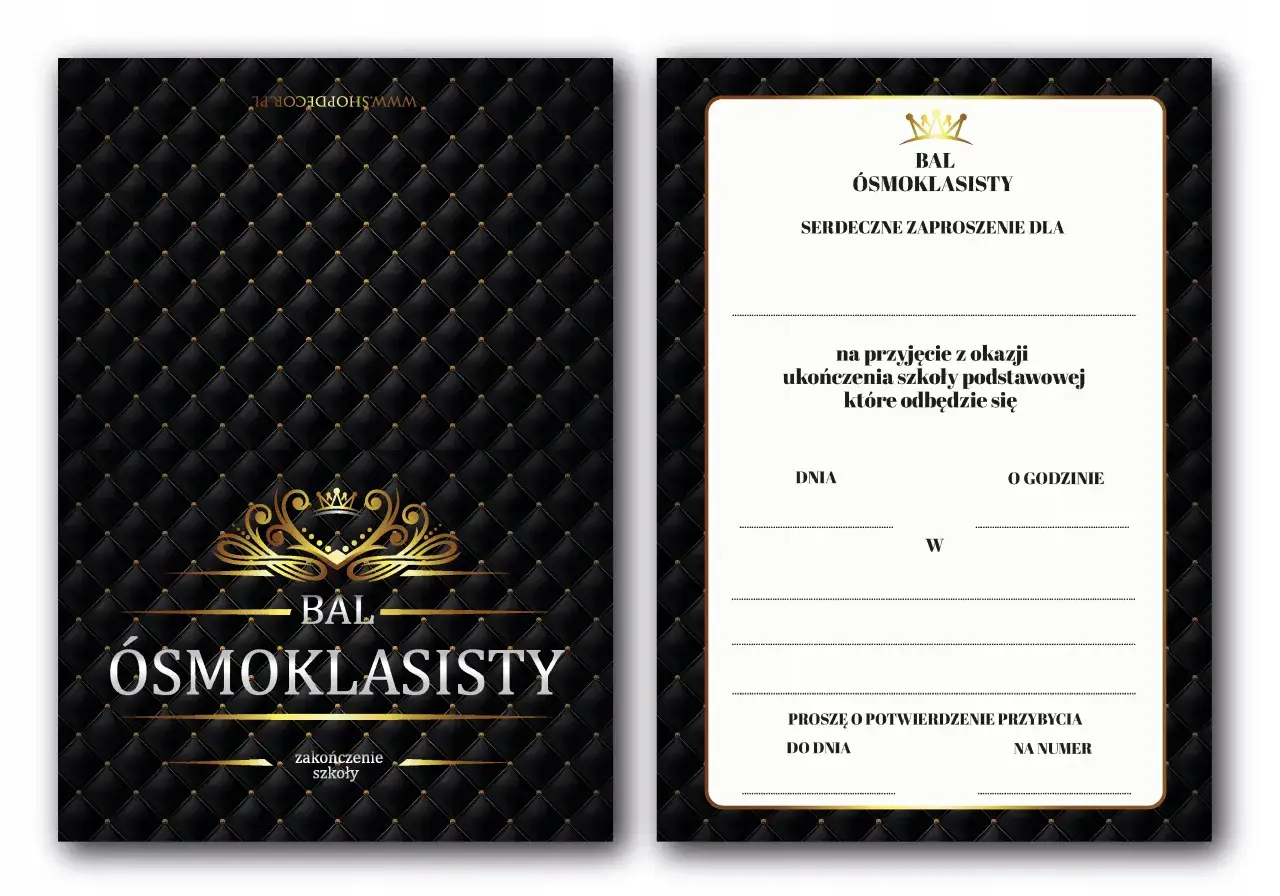 stylowe zaproszenie na bal &oacute;smoklasisty tekst