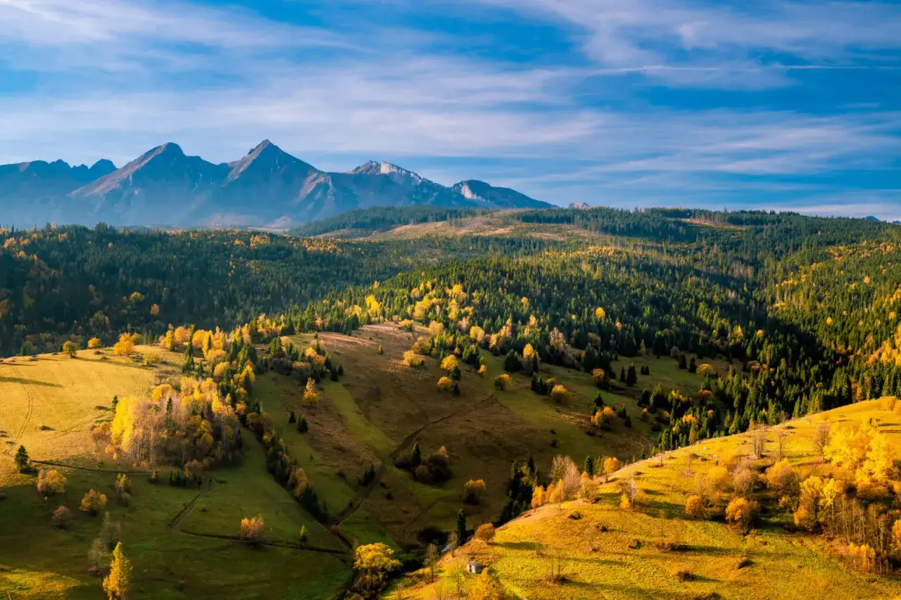Jesień na Słowacji. G&oacute;ry, gdzie jechać? Tatry jesienią zachwycają złotymi liśćmi i zielonymi lasami. Idealne miejsce na wędr&oacute;wki.
