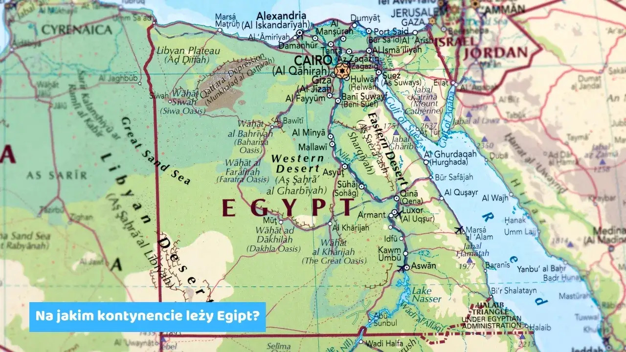 mapa Egiptu z zaznaczonymi kurortami turystycznymi jak Hurghada i Marsa Alam