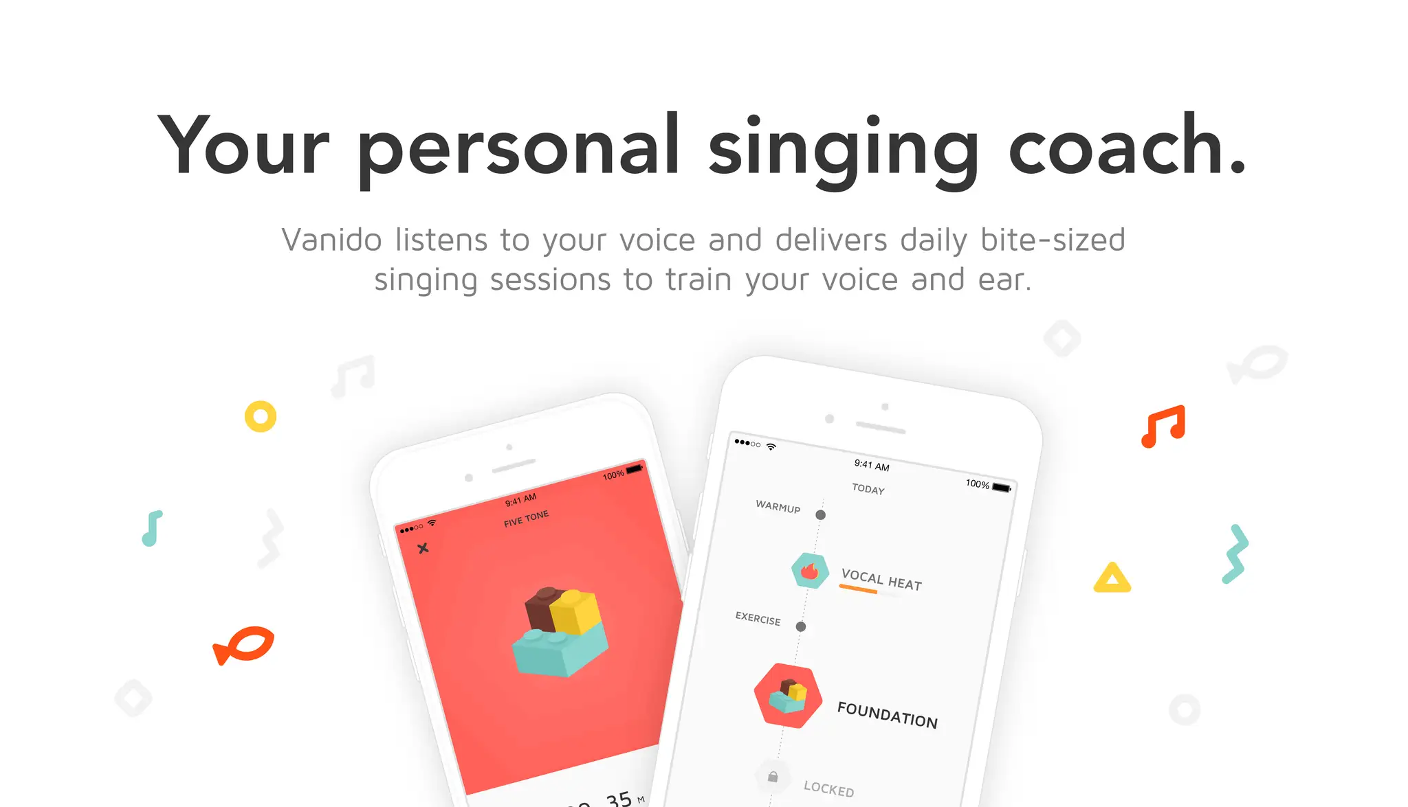 Aplikacja do nauki śpiewu Vanido pokazuje postępy w nauce w formie klock&oacute;w.