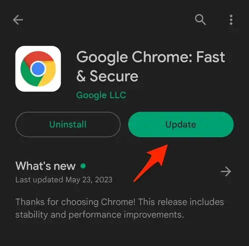 aktualizacja chrome android sklep play