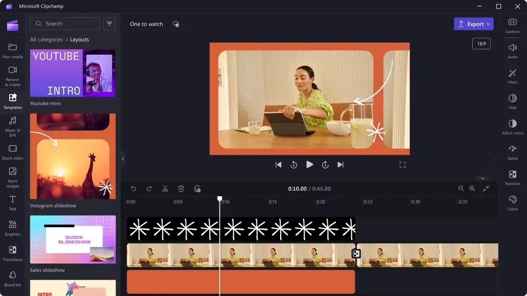 Aplikacja Zdjęcia Windows 10 edytor wideo interfejs przycinania