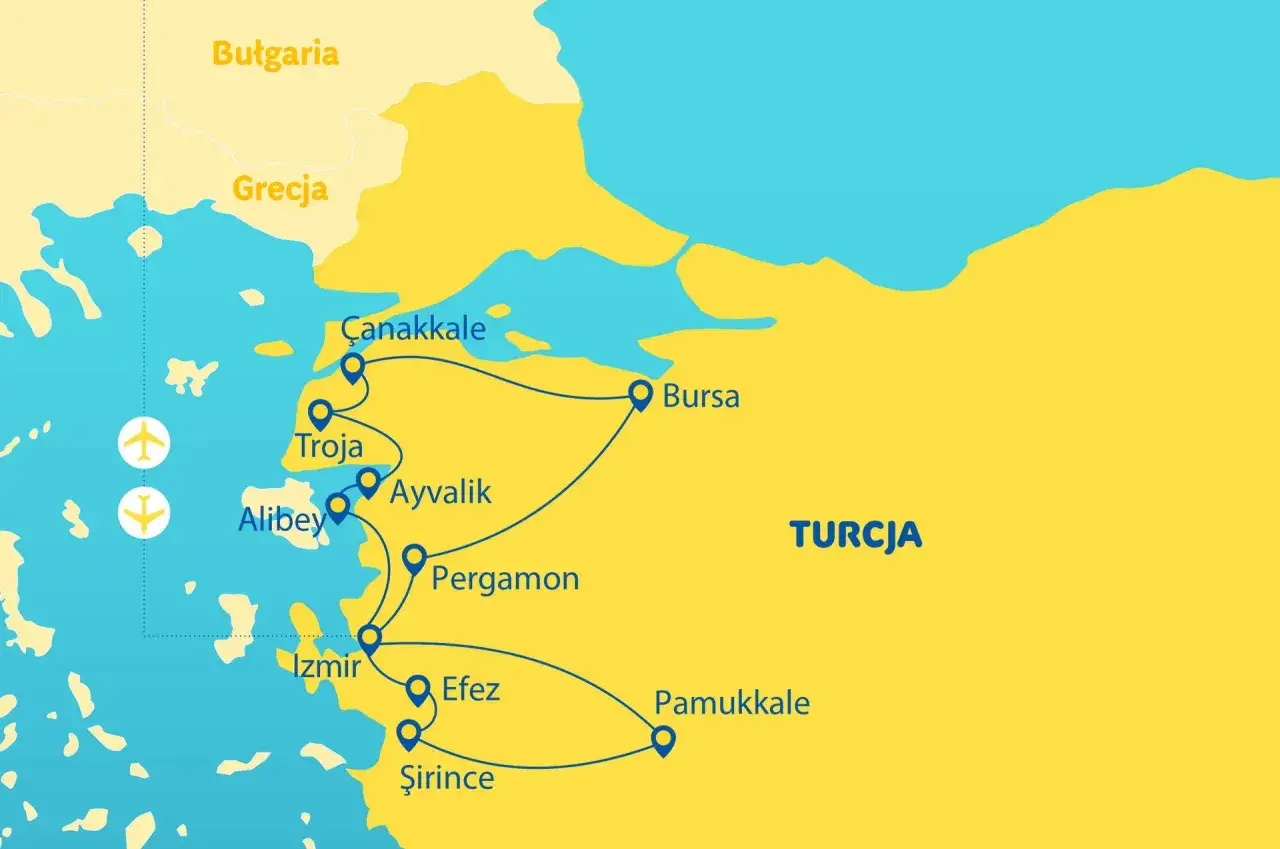 Mapa Morza Egejskiego z wyspami