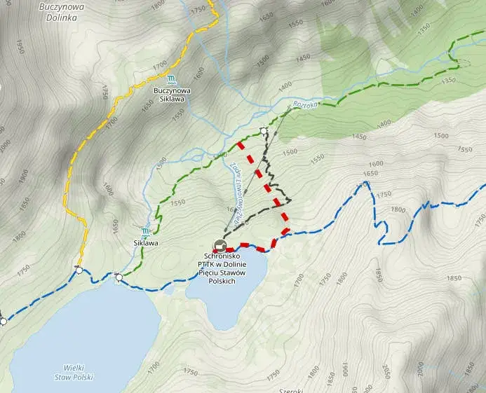 Zdjęcie Jak dojść z Doliny Pięciu Stawów do Morskiego Oka - mapa i opis szlaku
