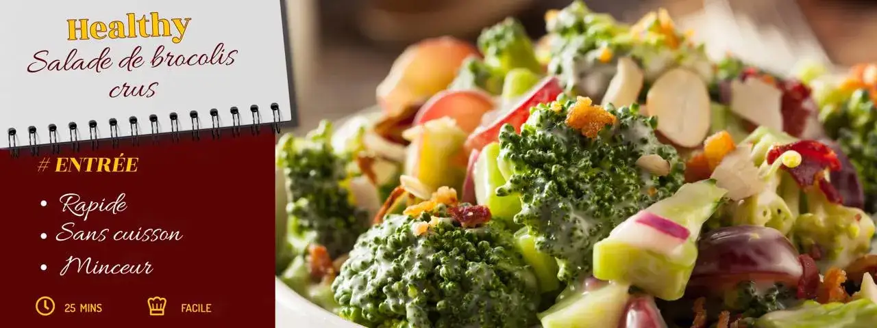 Zdjęcie Recette de salade de brocolis crus : saine et délicieuse à chaque bouchée