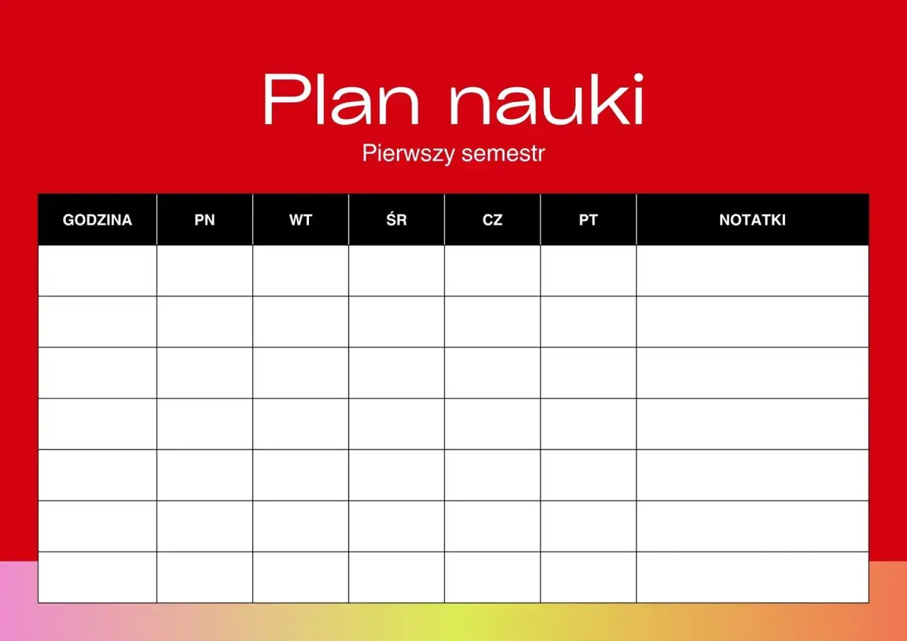 planowanie nauki medycyna harmonogram