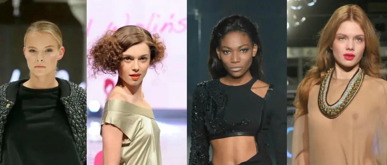 Cztery modelki na wybiegu, każda w innej stylizacji. Jedna z nich może być zwyciężczynią finału Top Model.