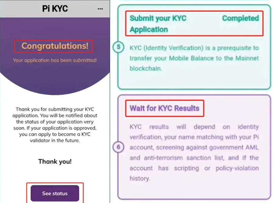 Pi Network KYC process verification