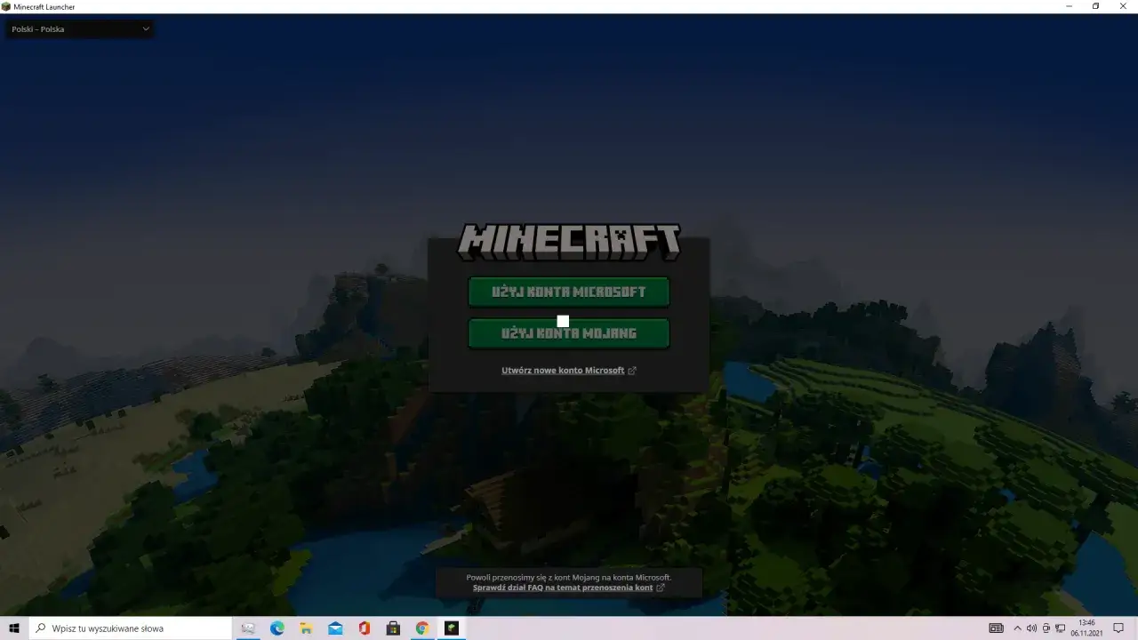 Minecraft Launcher interfejs