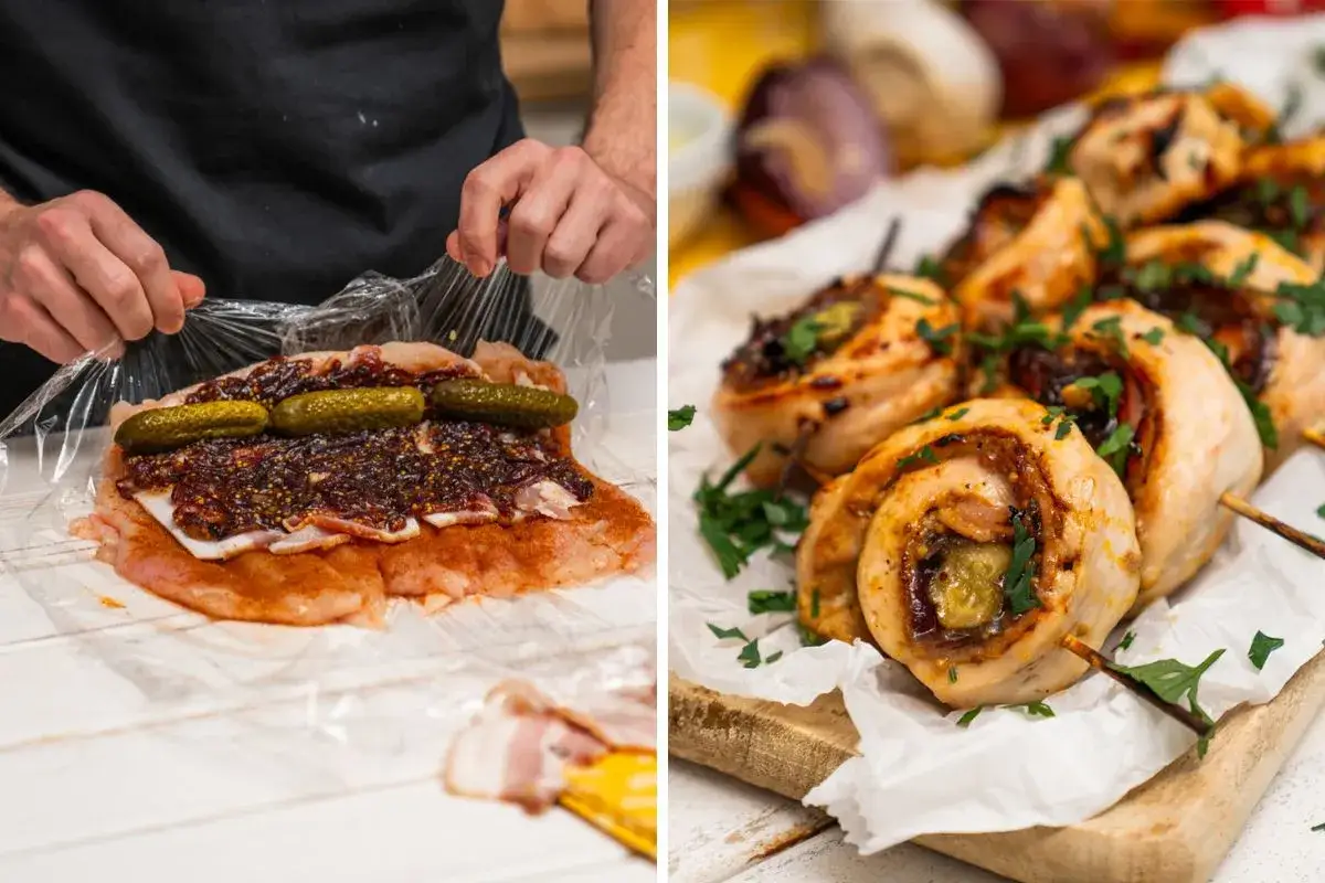 Eleganckie faszerowane piersi z kurczaka, danie na specjalną okazję