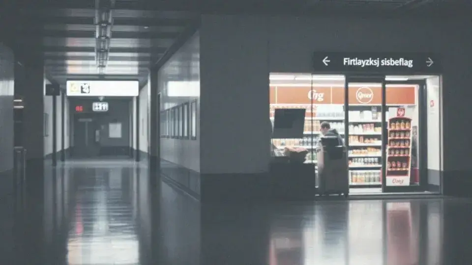 sklepy wolnocłowe na lotnisku w nocy