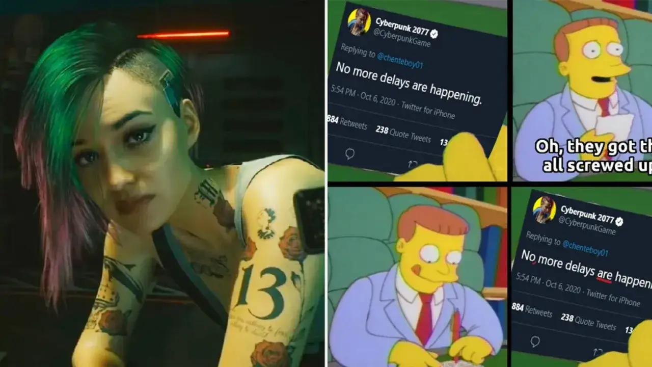 Cyberpunk 2077 opóźnienia grafika memy