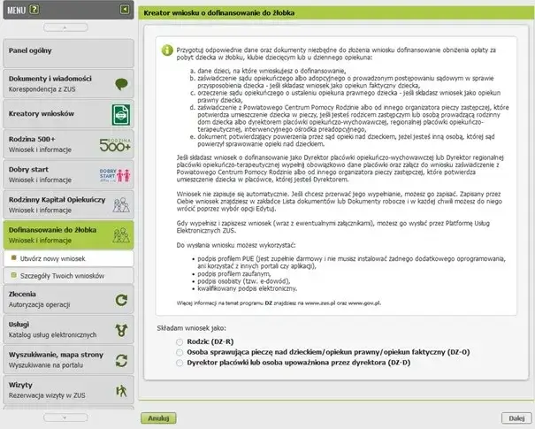 Dokumenty do żłobka