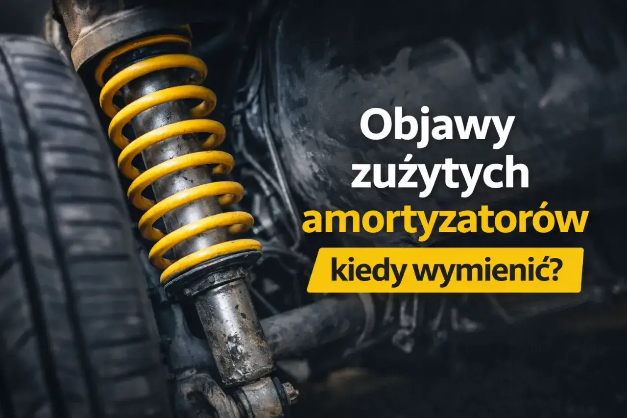Żółty amortyzator i tekst 