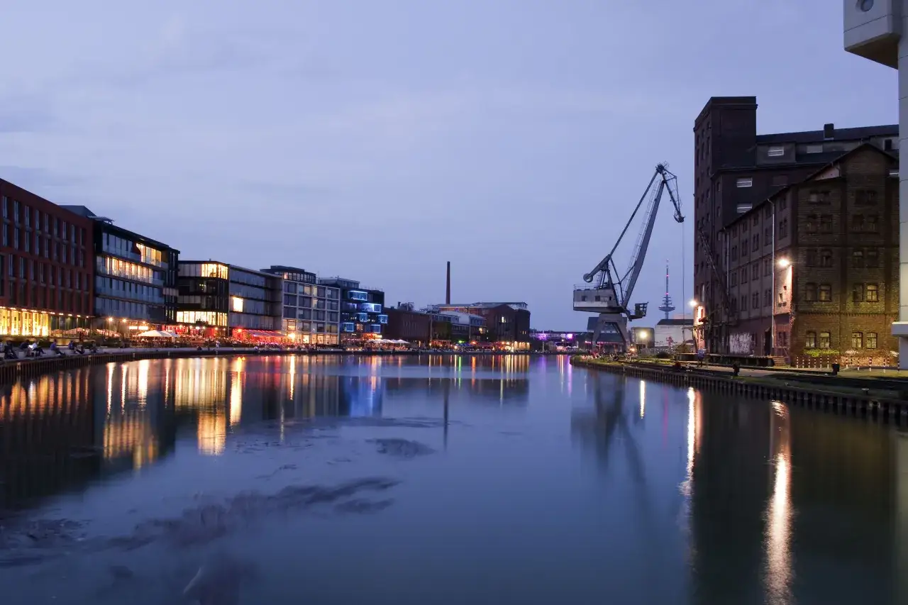 Hafen M&uuml;nster Kreativkai Atmosph&auml;re