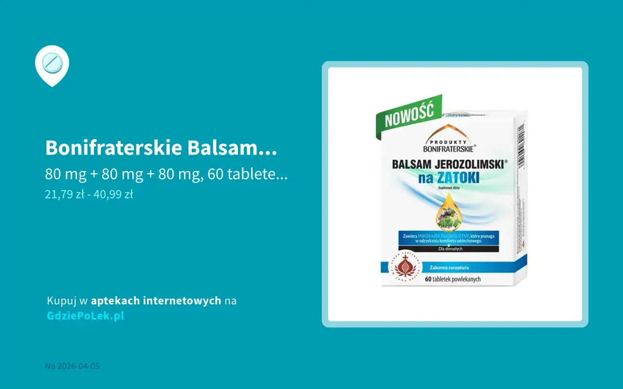 Balsam Jerozolimski na zatoki, 60 tabletek. Przed zakupem warto sprawdzić balsam jerozolimski skutki uboczne.