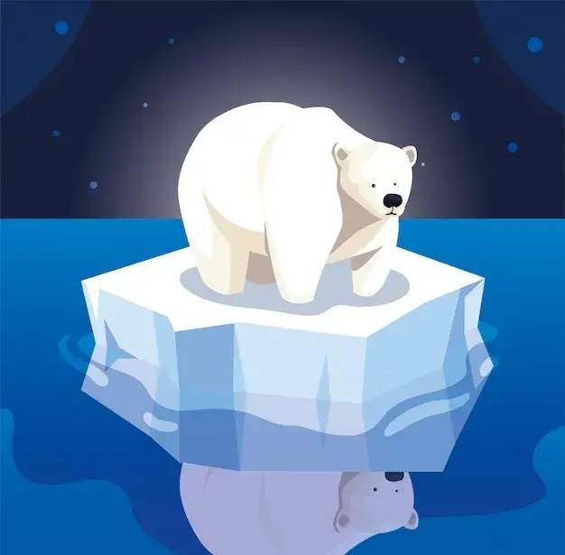 niedźwiedź polarny na topniejącej krze