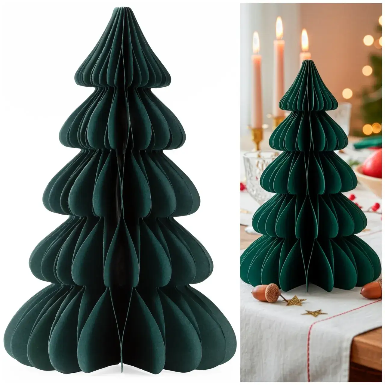 Świąteczny wystr&oacute;j wnętrz z papierowymi ozdobami 3D